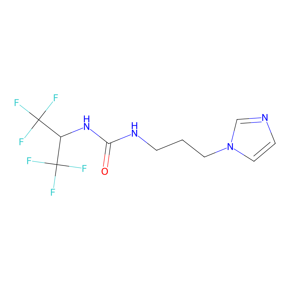 1-(1,1,1,3,3,3-Hexafluoropropan-2-yl)-3-(3-imidazol-1-ylpropyl)urea molecular structure, CAS 355829-39-9