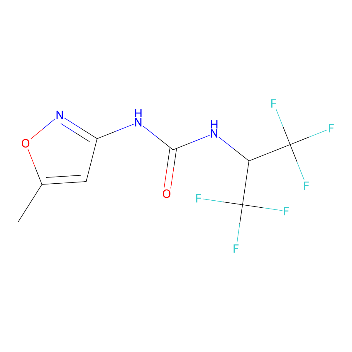 1-(1,1,1,3,3,3-Hexafluoropropan-2-yl)-3-(5-methyl-1,2-oxazol-3-yl)urea molecular structure, CAS 355829-40-2