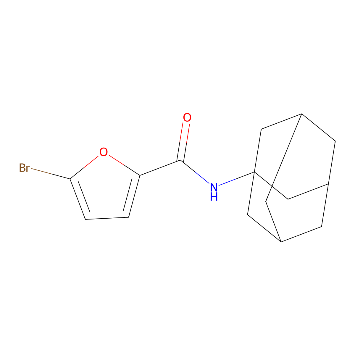 N-(1-adamantyl)-5-bromofuran-2-carboxamide molecular structure, CAS 355830-61-4