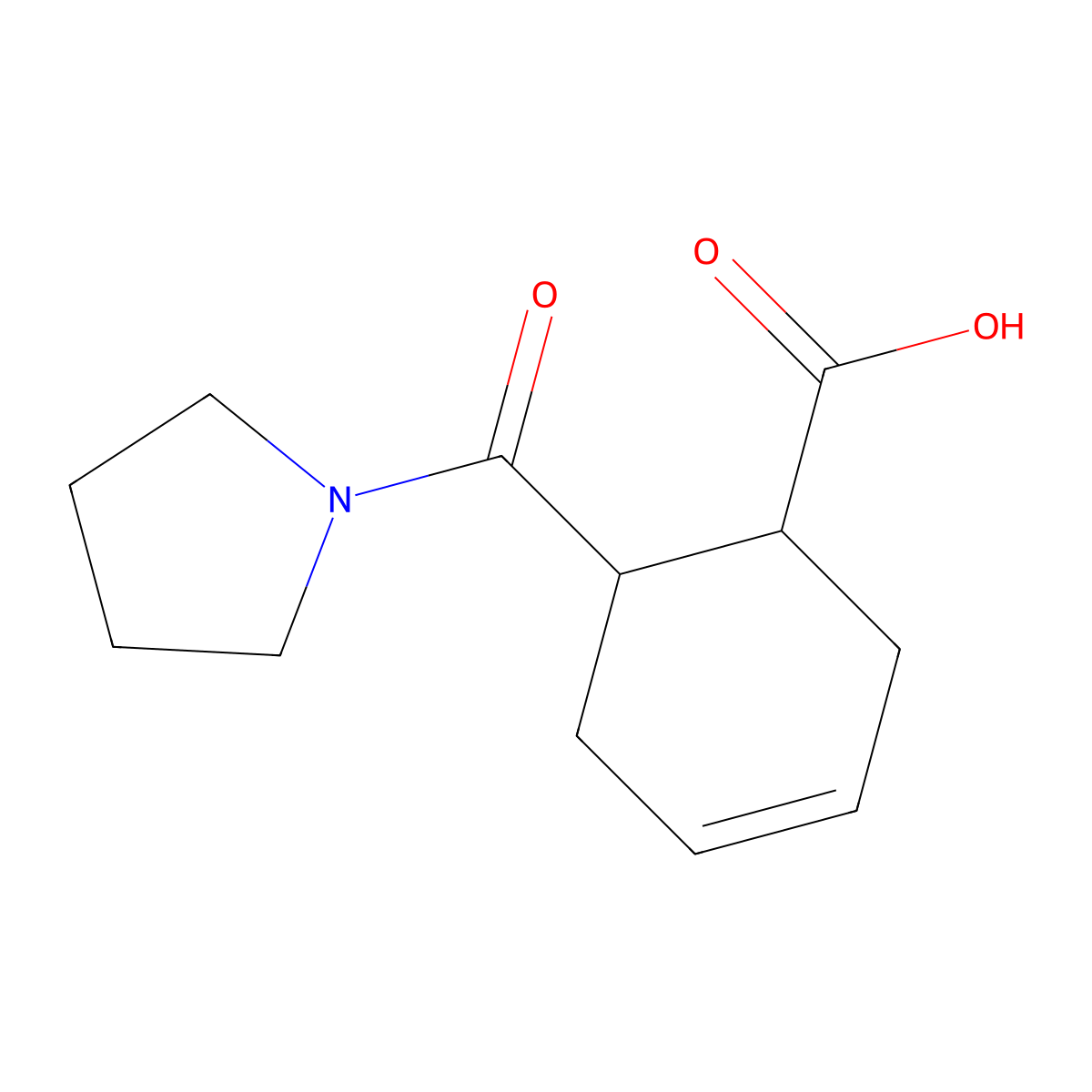 6-(Pyrrolidine-1-carbonyl)cyclohex-3-ene-1-carboxylic acid molecular structure, CAS 355830-81-8