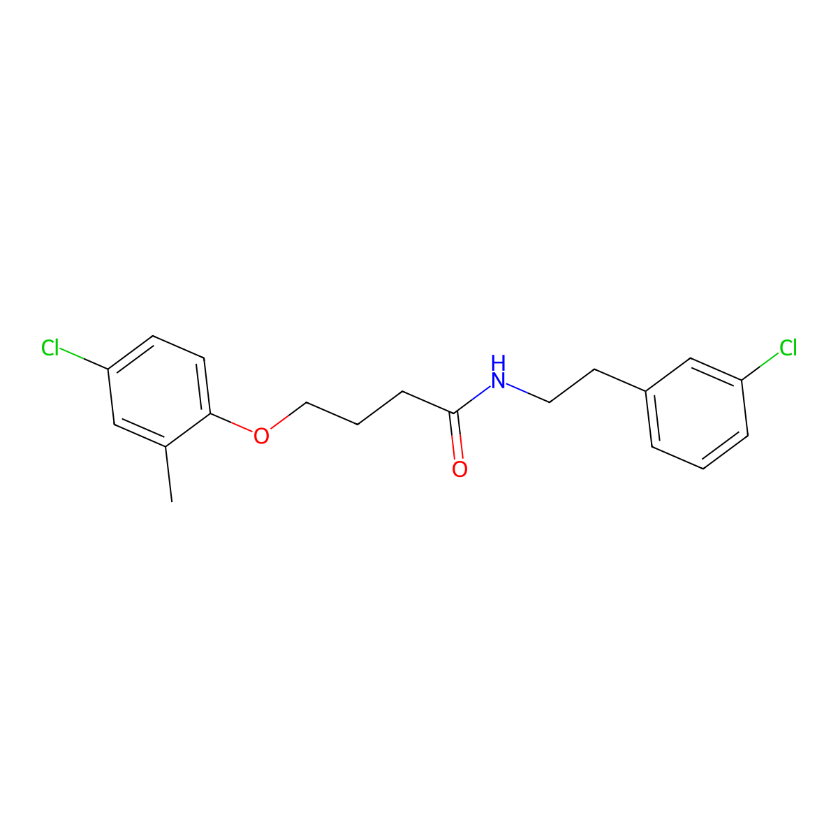 4-(4-chloro-2-methylphenoxy)-N-[2-(3-chlorophenyl)ethyl]butanamide molecular structure, CAS 355830-93-2