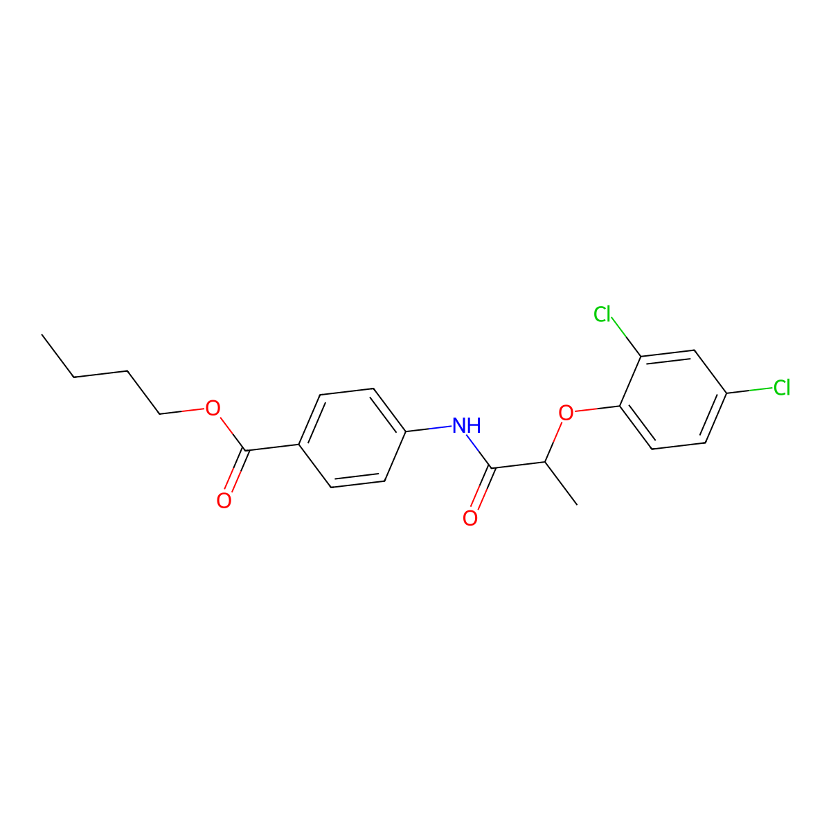 Butyl 4-[2-(2,4-dichlorophenoxy)propanoylamino]benzoate molecular structure, CAS 355831-20-8