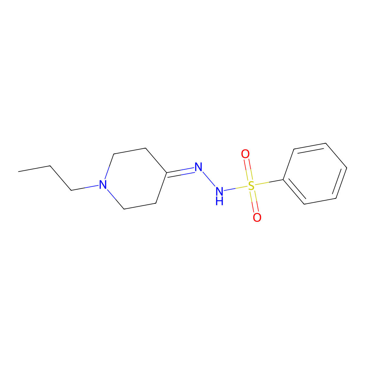 N'-(1-propylpiperidin-4-ylidene)benzenesulfonohydrazide molecular structure, CAS 355831-26-4