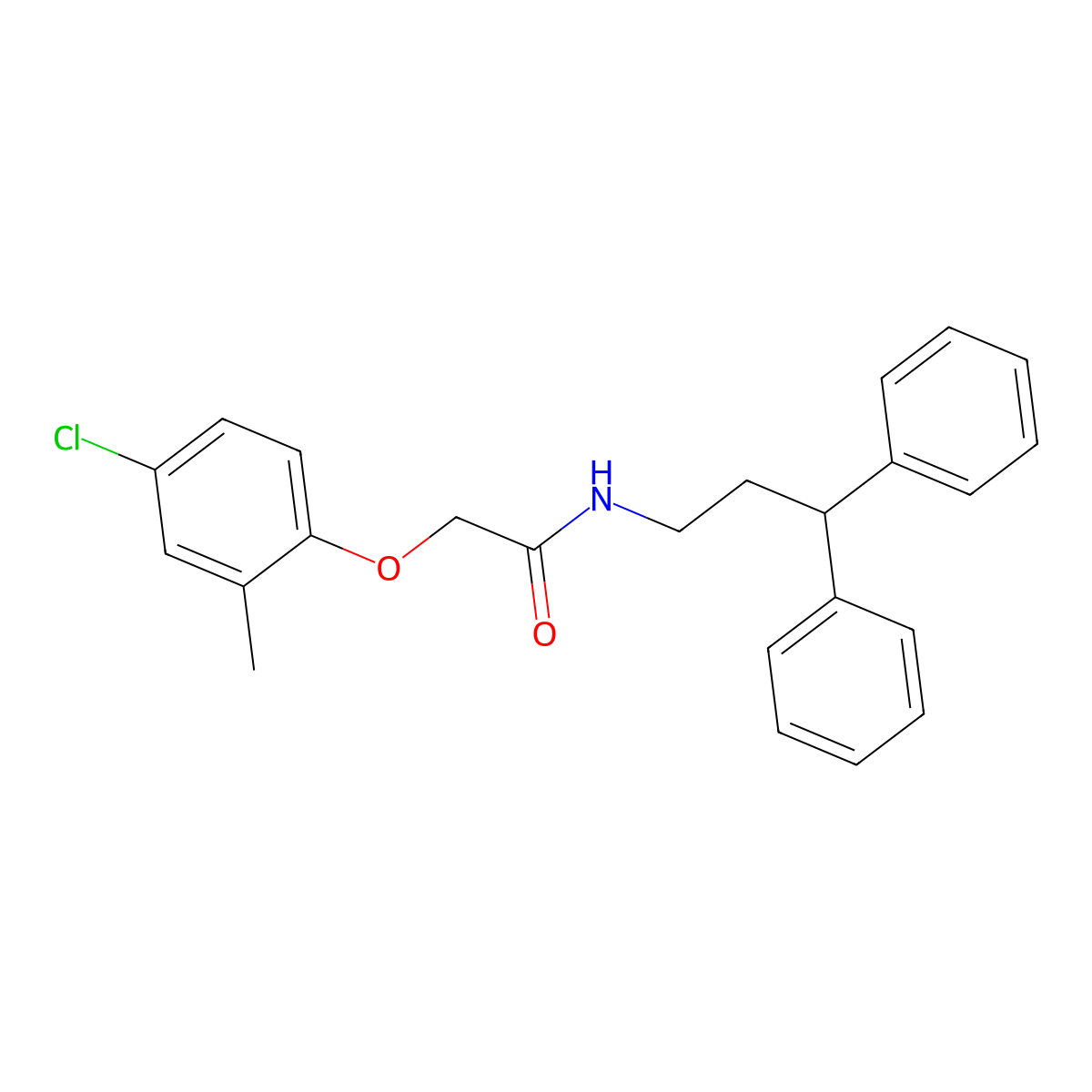 2-(4-chloro-2-methylphenoxy)-N-(3,3-diphenylpropyl)acetamide molecular structure, CAS 355831-29-7