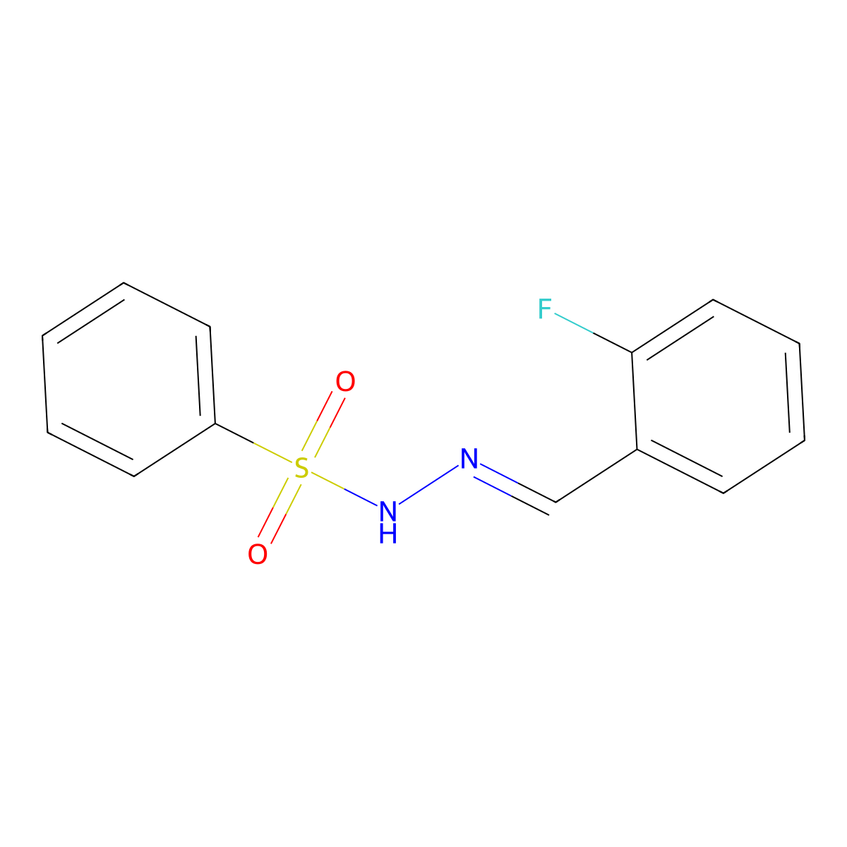 N'-[(E)-(2-fluorophenyl)methylidene]benzenesulfonohydrazide molecular structure, CAS 355831-71-9