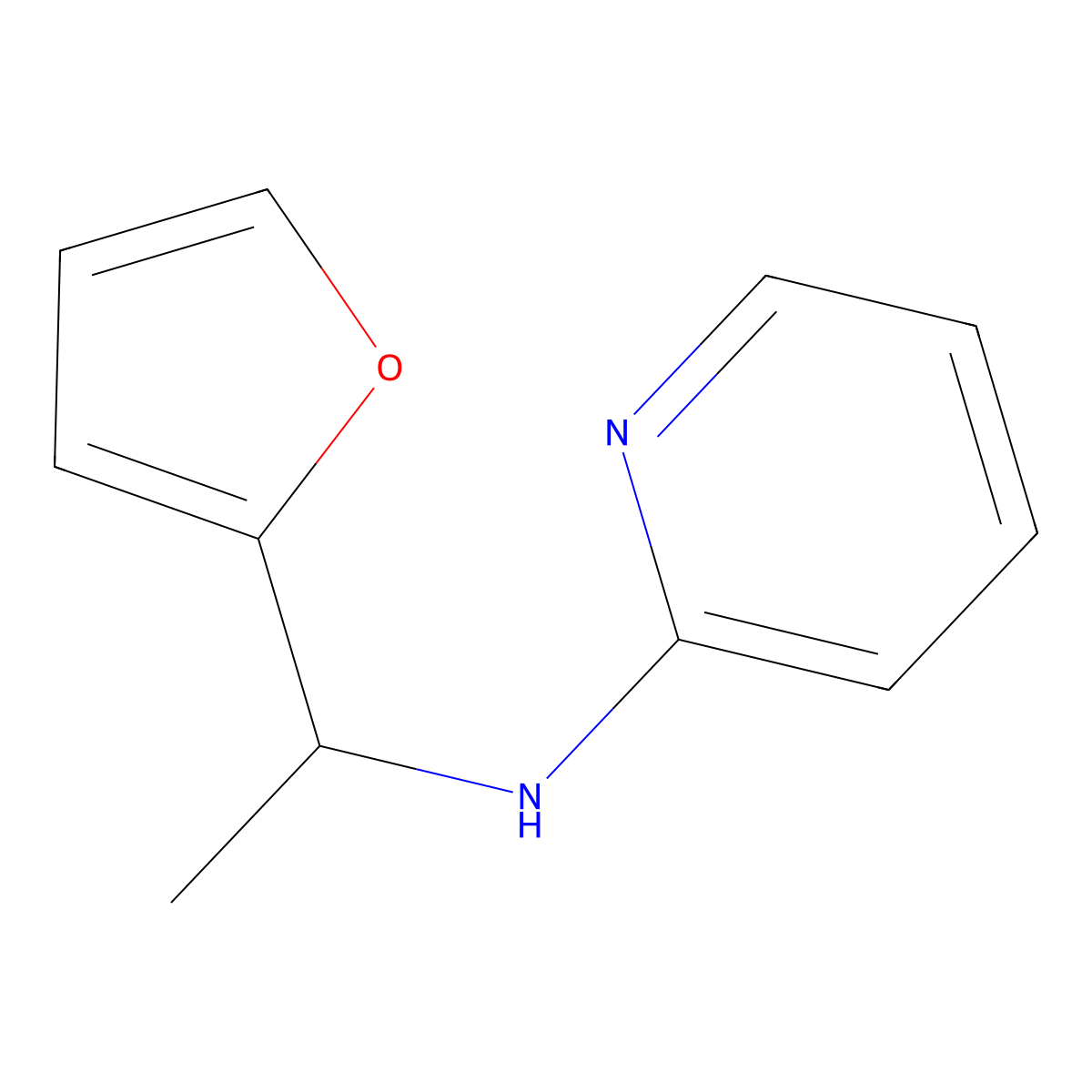 N-(1-(furan-2-yl)ethyl)pyridin-2-amine molecular structure, CAS 355833-74-8