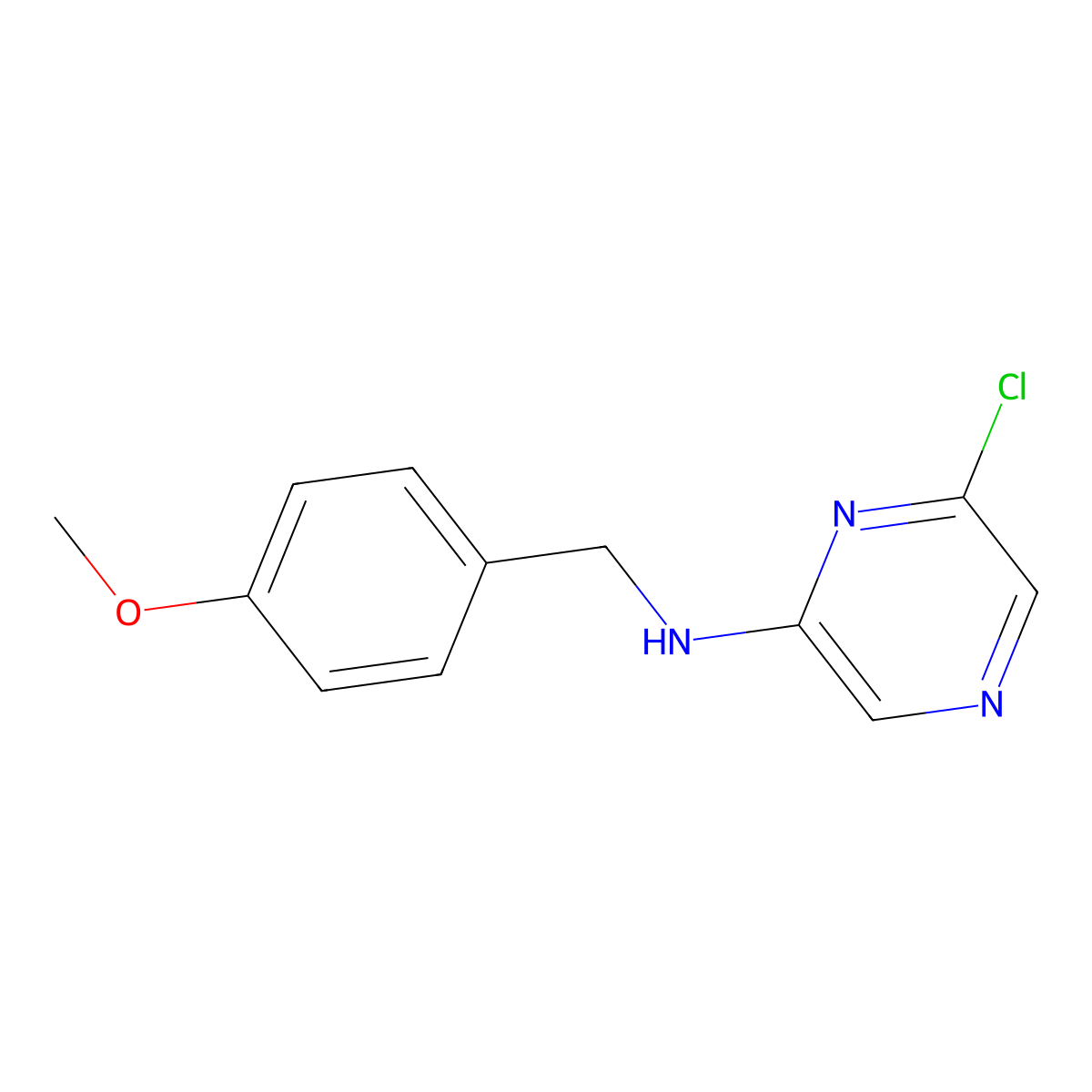 N-(4-methoxybenzyl)-6-chloropyrazin-2-amine molecular structure, CAS 355836-31-6