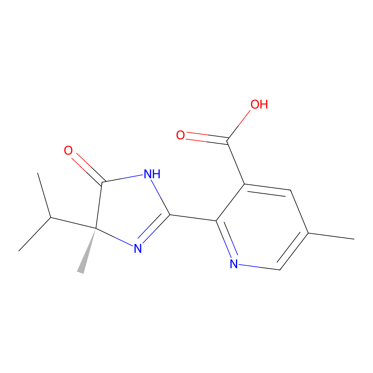 Imazapic, (-)- molecular structure, CAS 355838-59-4