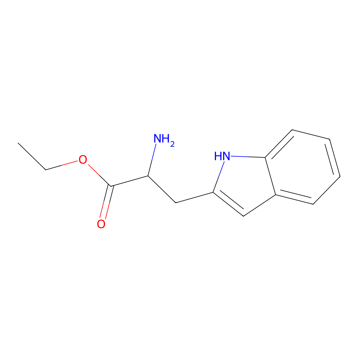 Ethyl 2-amino-3-(1H-indol-2-yl)propanoate molecular structure, CAS 355839-89-3