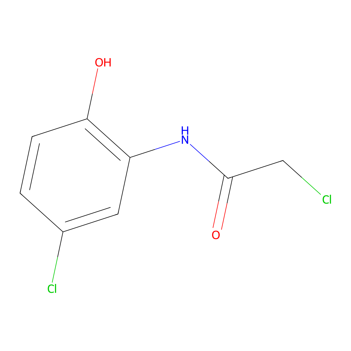 2-Chloro-N-(5-chloro-2-hydroxyphenyl)acetamide molecular structure, CAS 35588-38-6
