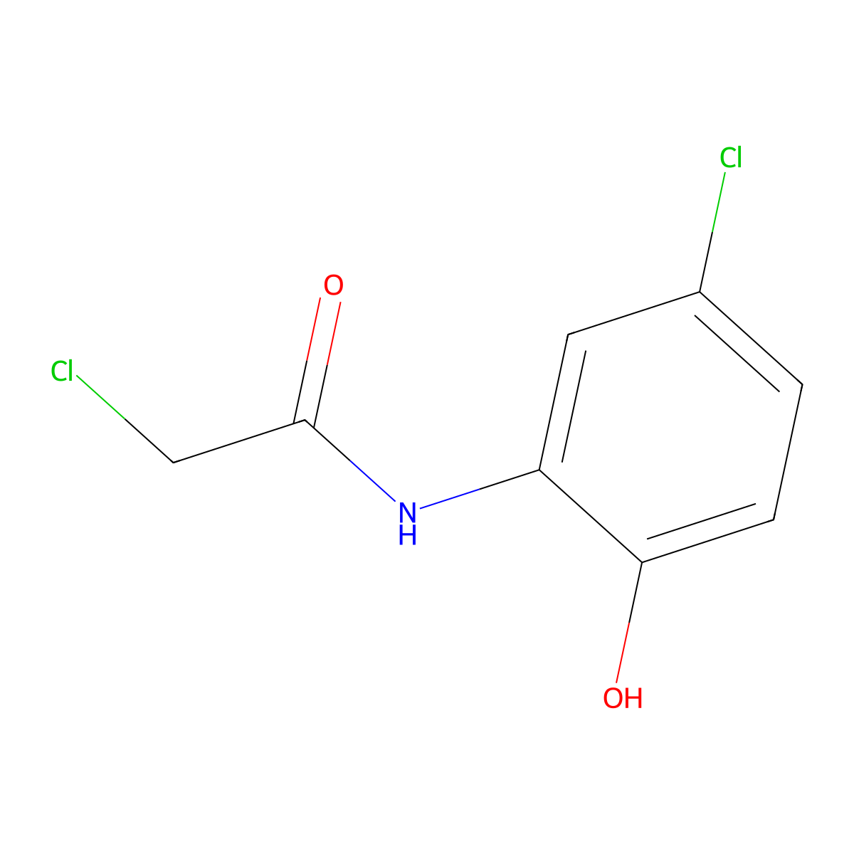 2-Chloro-N-(5-chloro-2-hydroxyphenyl)acetamide molecular structure, CAS 35588-38-6