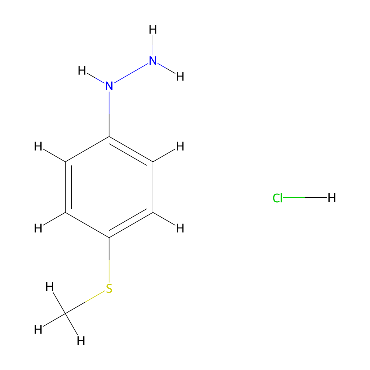 (4-(Methylsulfanyl)phenyl)hydrazine hydrochloride molecular structure, CAS 35588-53-5