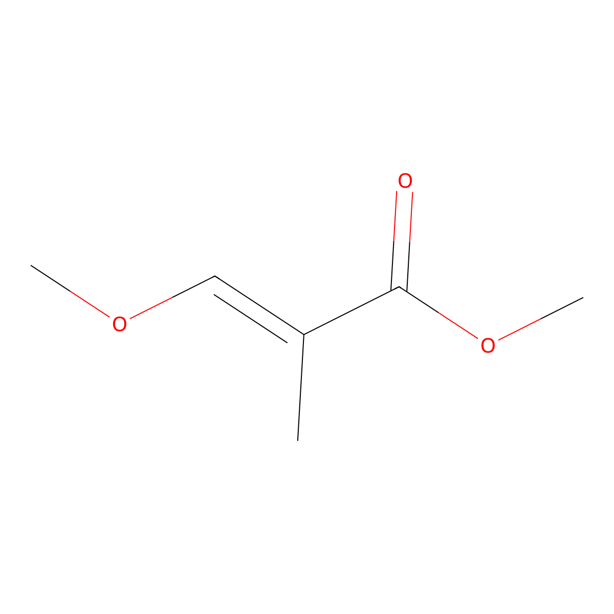 Methyl 3-methoxymethacrylate molecular structure, CAS 35588-82-0