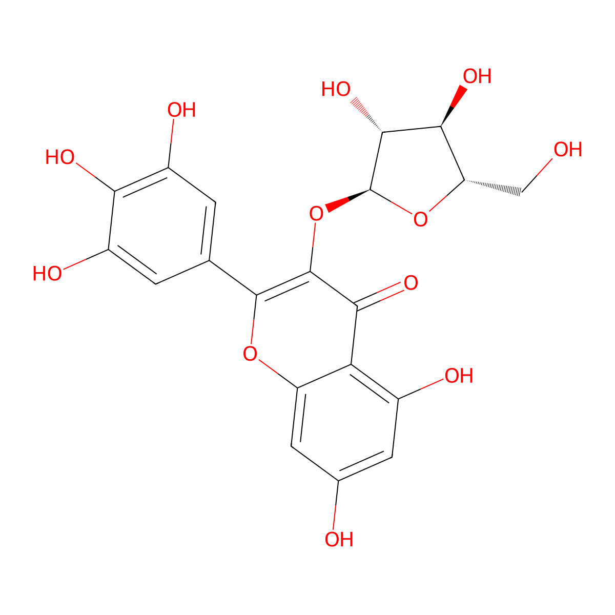 Myricetin 3-alpha-L-arabinofuranoside molecular structure, CAS 35589-22-1