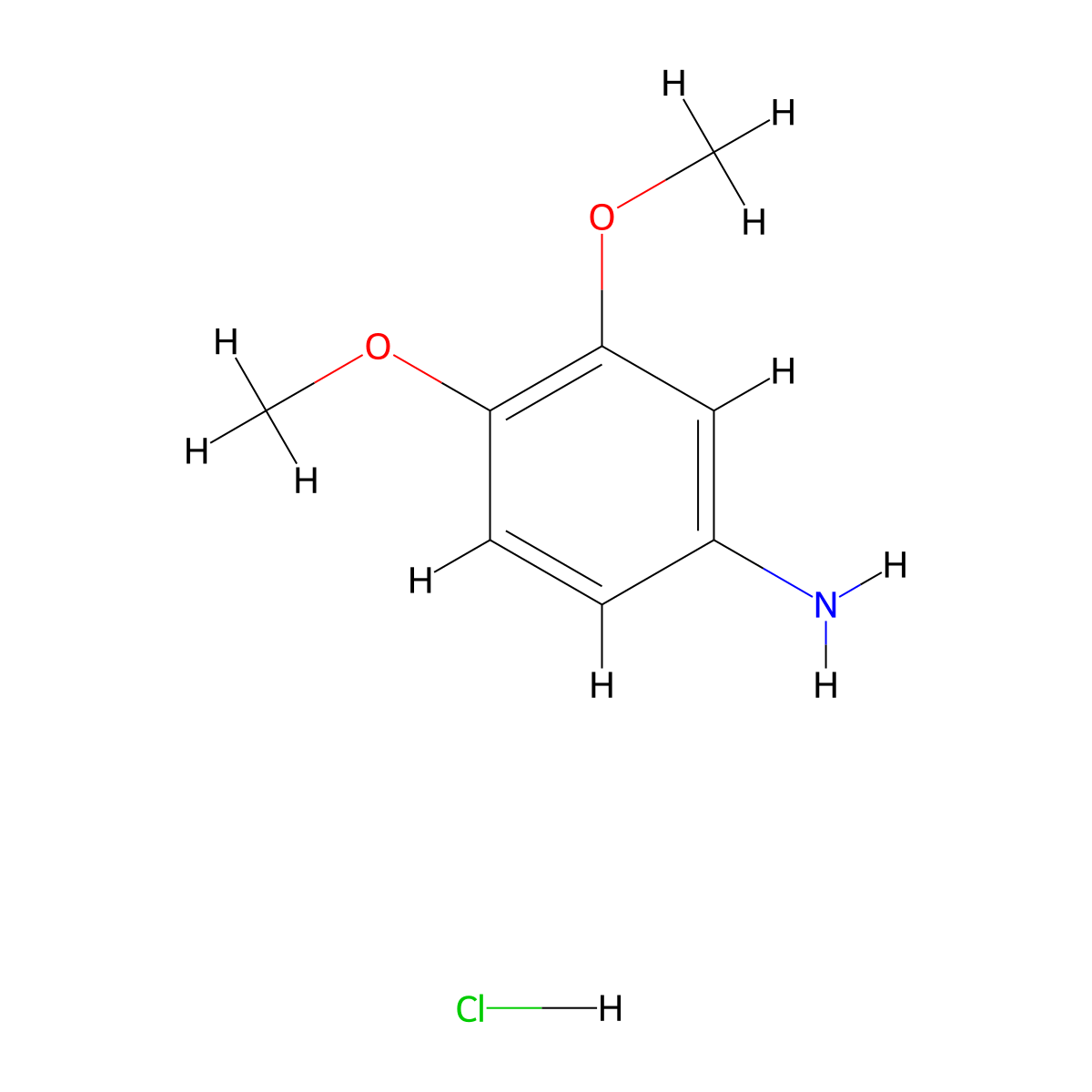 3,4-Dimethoxyaniline hydrochloride molecular structure, CAS 35589-32-3