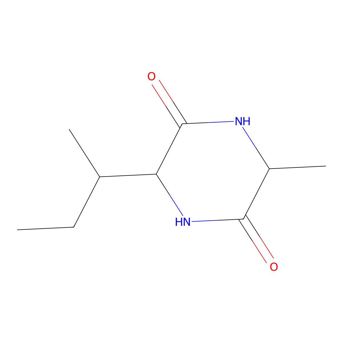 (3S,6S)-3-((2S)-butan-2-yl)-6-methylpiperazine-2,5-dione molecular structure, CAS 35590-69-3