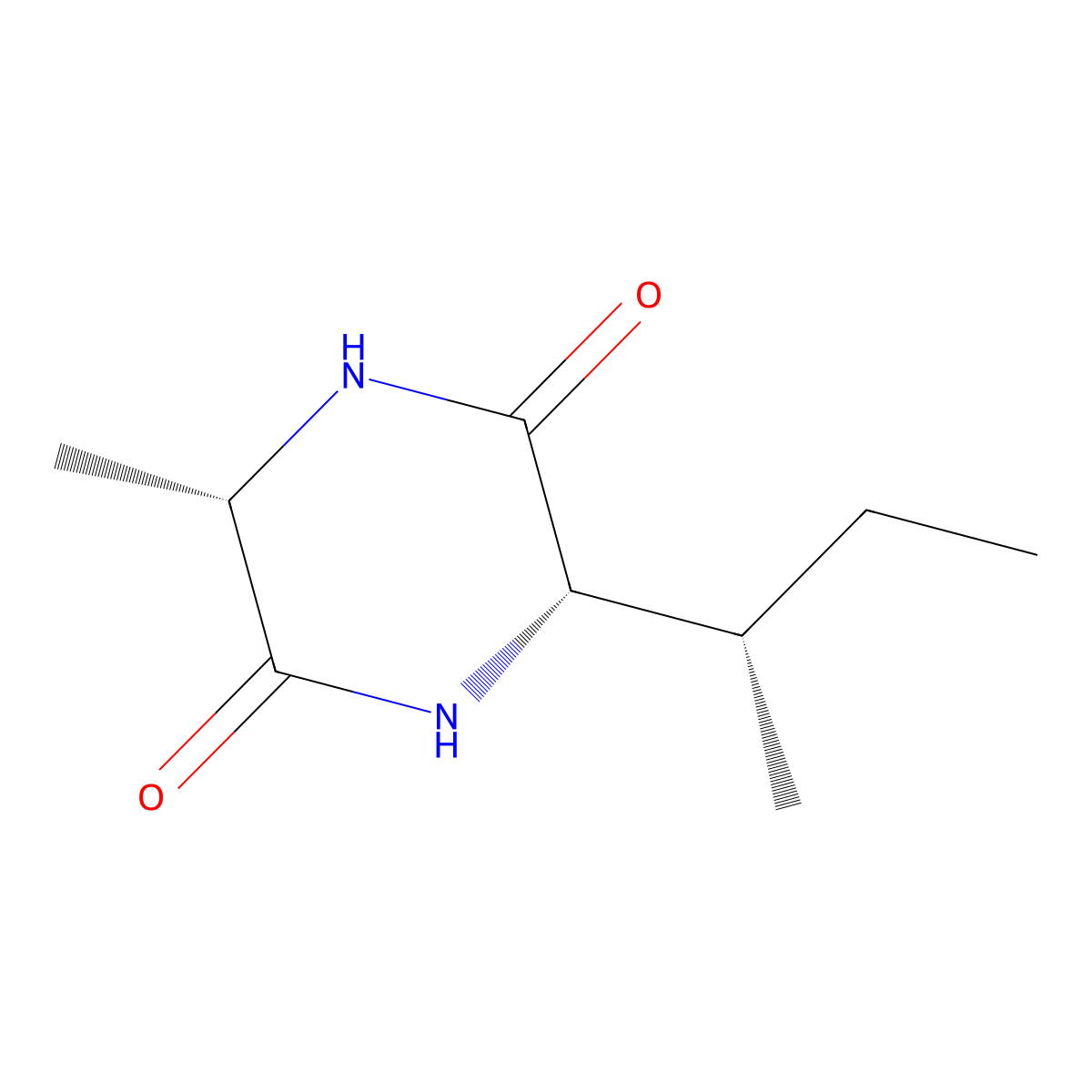 (3S,6S)-3-((2S)-butan-2-yl)-6-methylpiperazine-2,5-dione molecular structure, CAS 35590-69-3