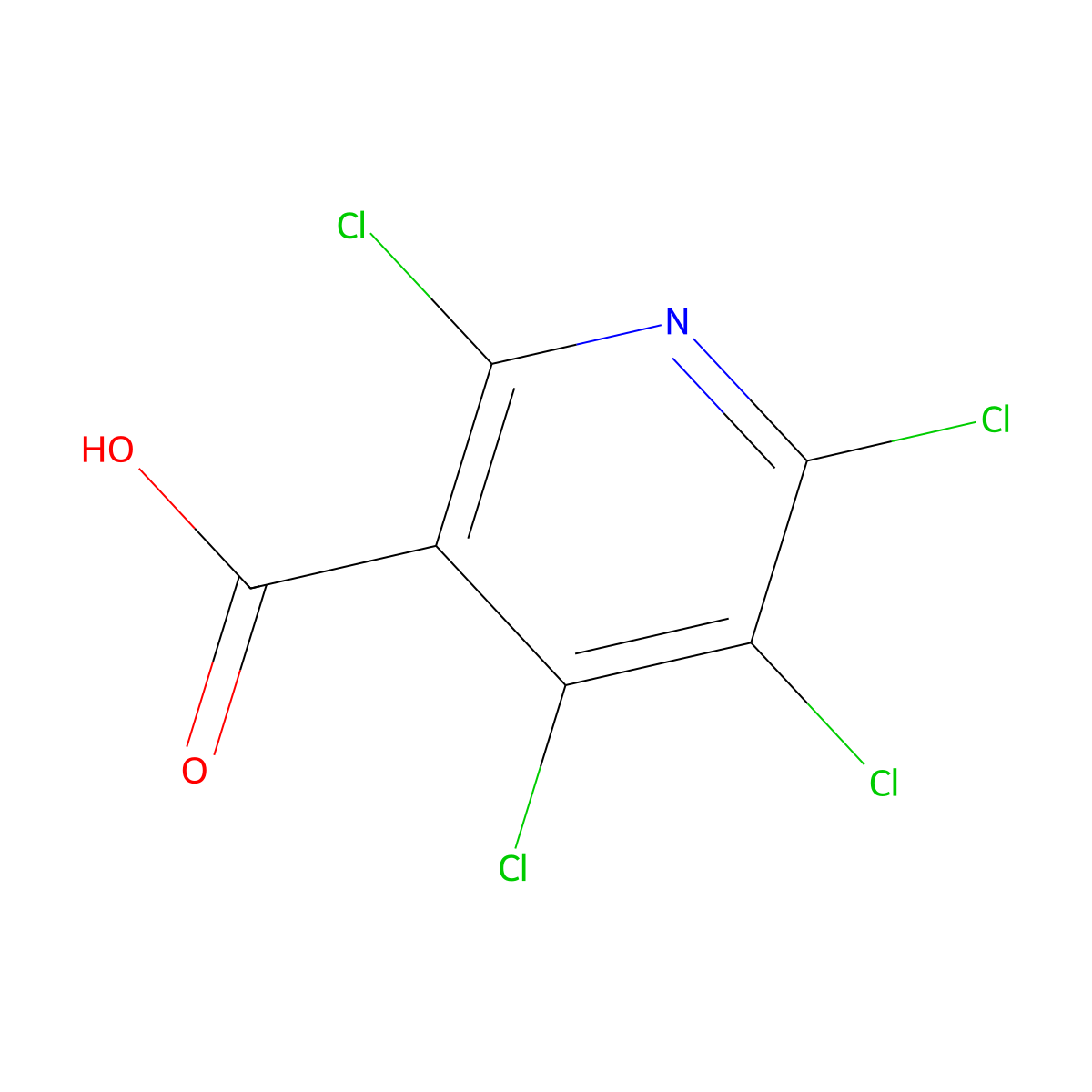 2,4,5,6-Tetrachloro-3-pyridinecarboxylic acid molecular structure, CAS 35592-22-4