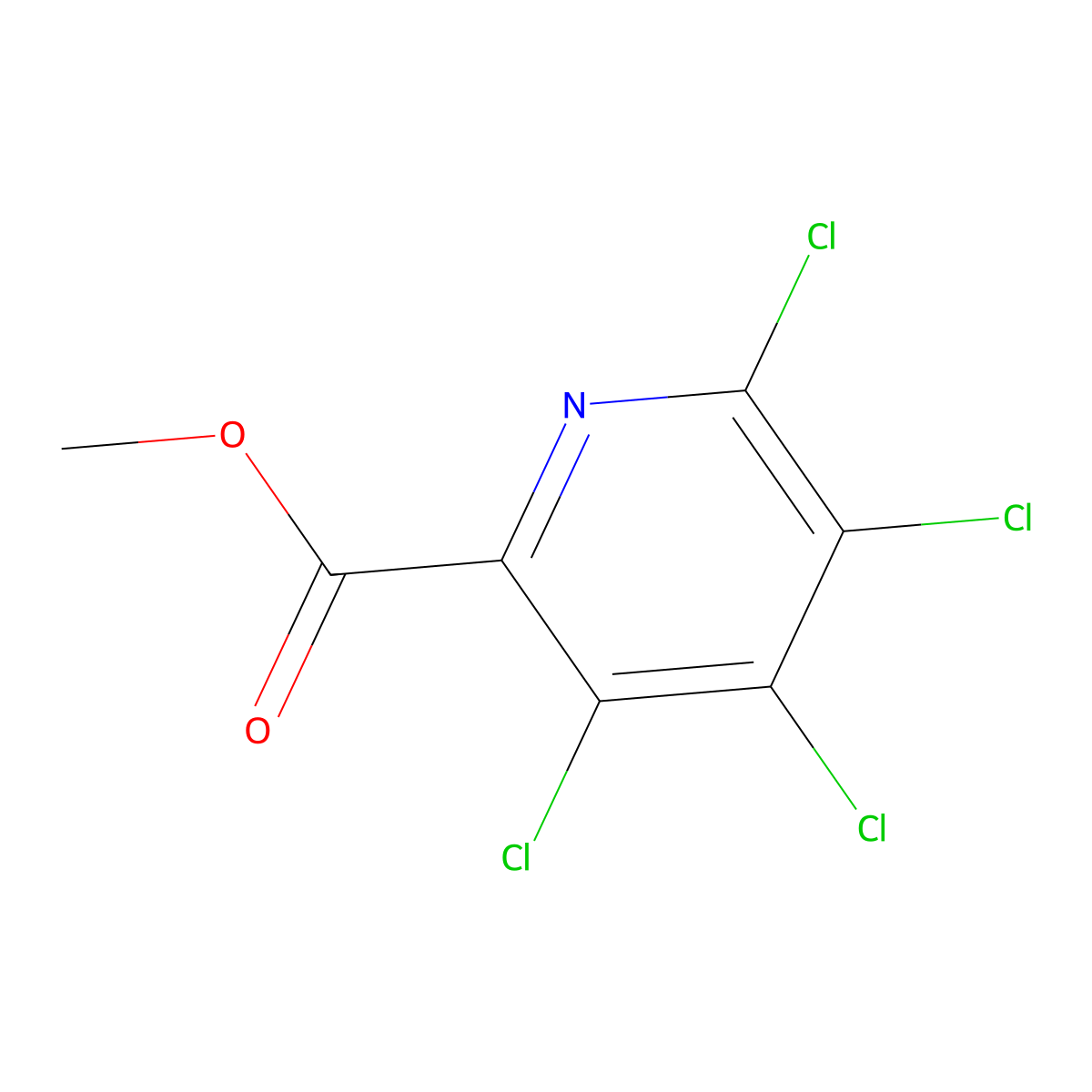 3,4,5,6-Tetrachloro-pyridine-2-carboxylic acid methyl ester molecular structure, CAS 35592-96-2