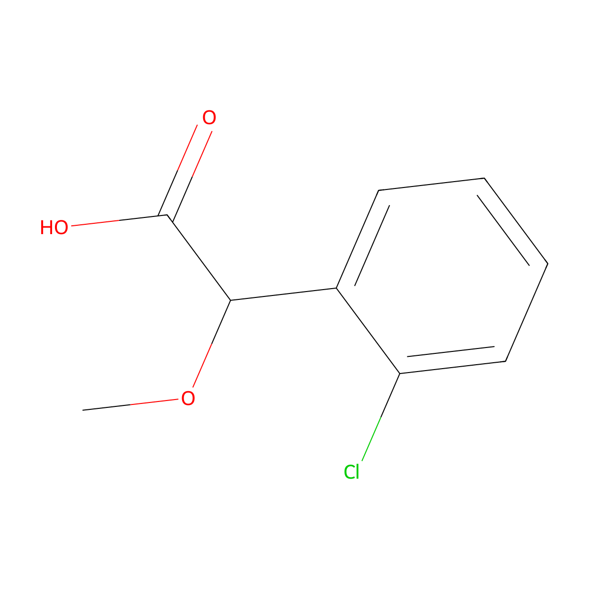 2-(2-Chlorophenyl)-2-methoxyacetic acid molecular structure, CAS 35599-96-3