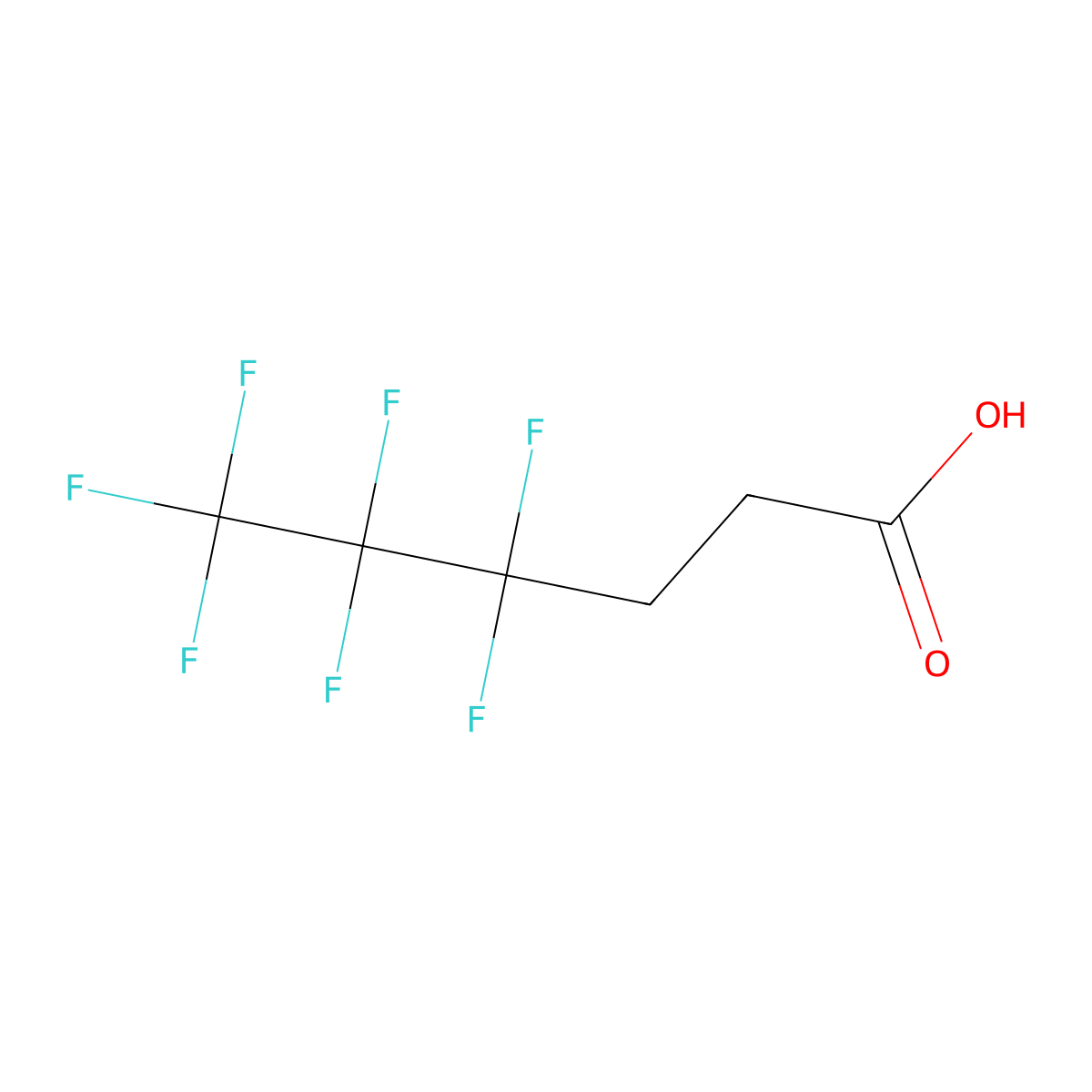 3:3 Fluorotelomer carboxylic acid molecular structure, CAS 356-02-5