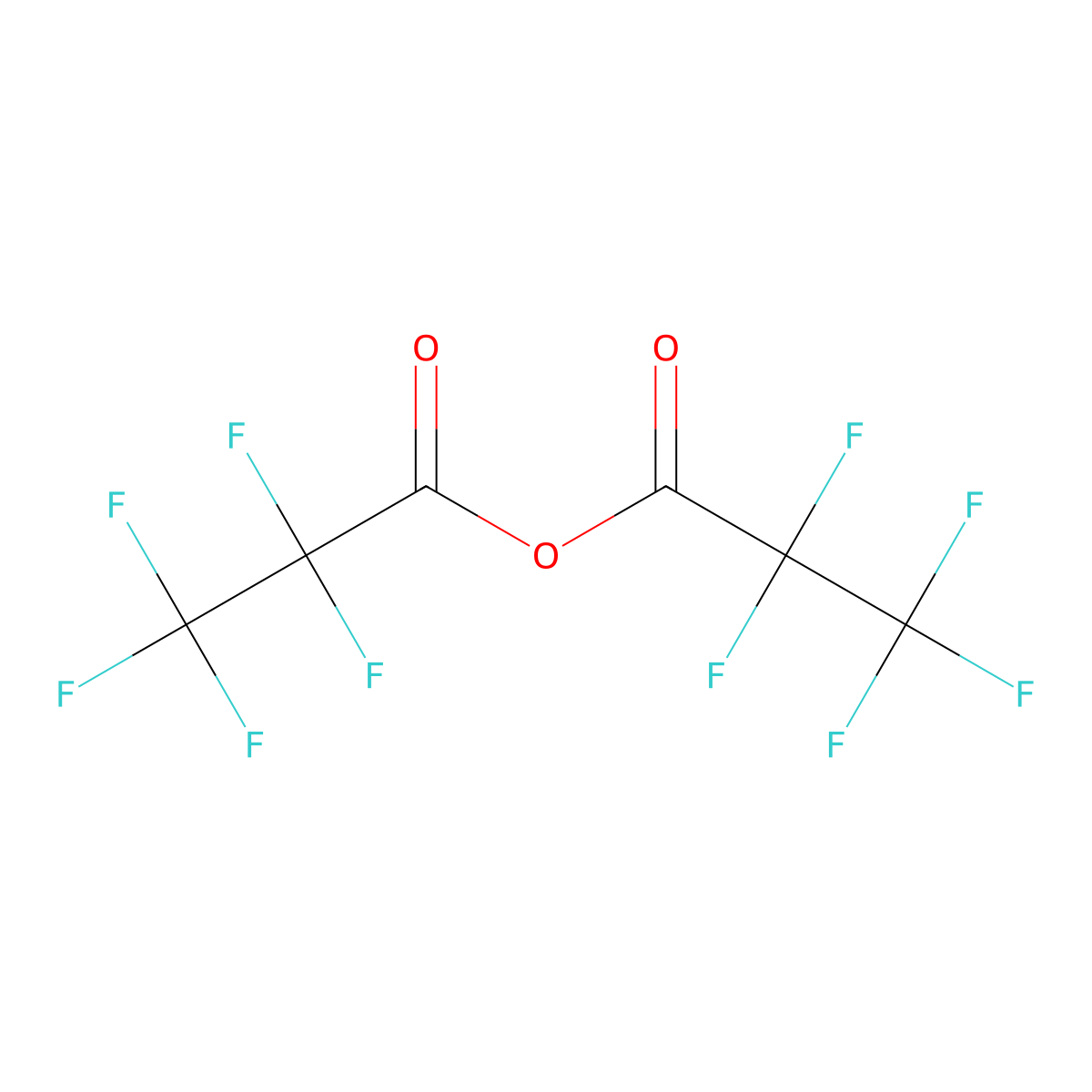 Pentafluoropropionic anhydride molecular structure, CAS 356-42-3