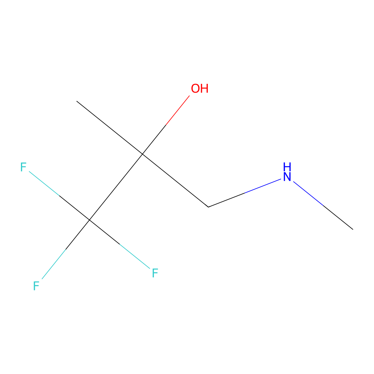 1,1,1-Trifluoro-2-methyl-3-(methylamino)propan-2-ol molecular structure, CAS 356-72-9