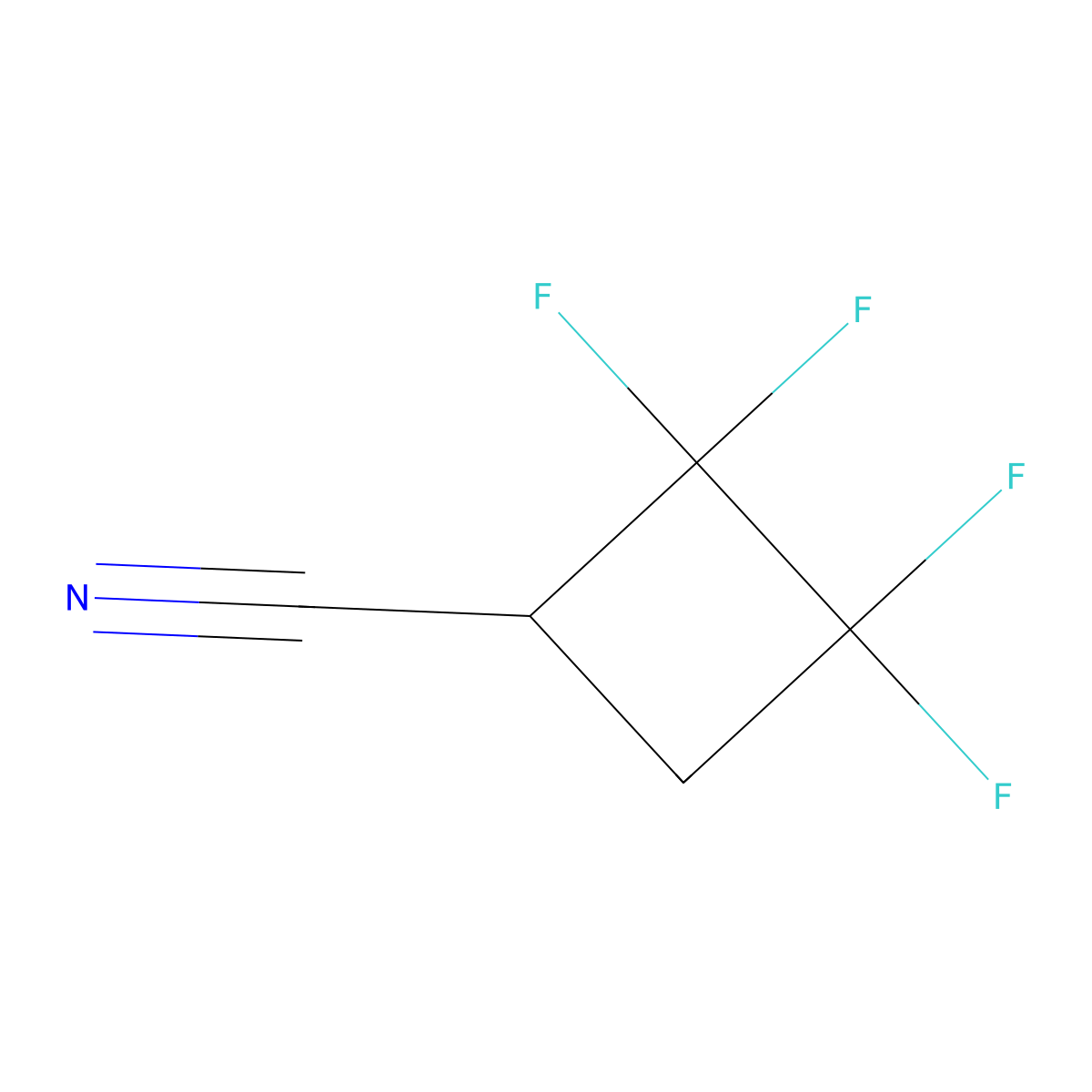 2,2,3,3-Tetrafluorocyclobutanecarbonitrile molecular structure, CAS 356-81-0