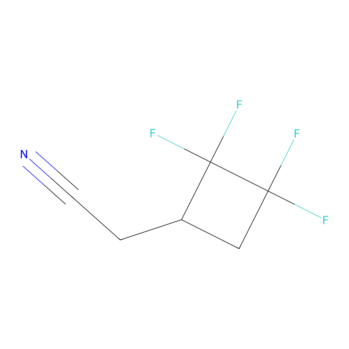 2-(2,2,3,3-Tetrafluorocyclobutyl)acetonitrile molecular structure, CAS 356-83-2