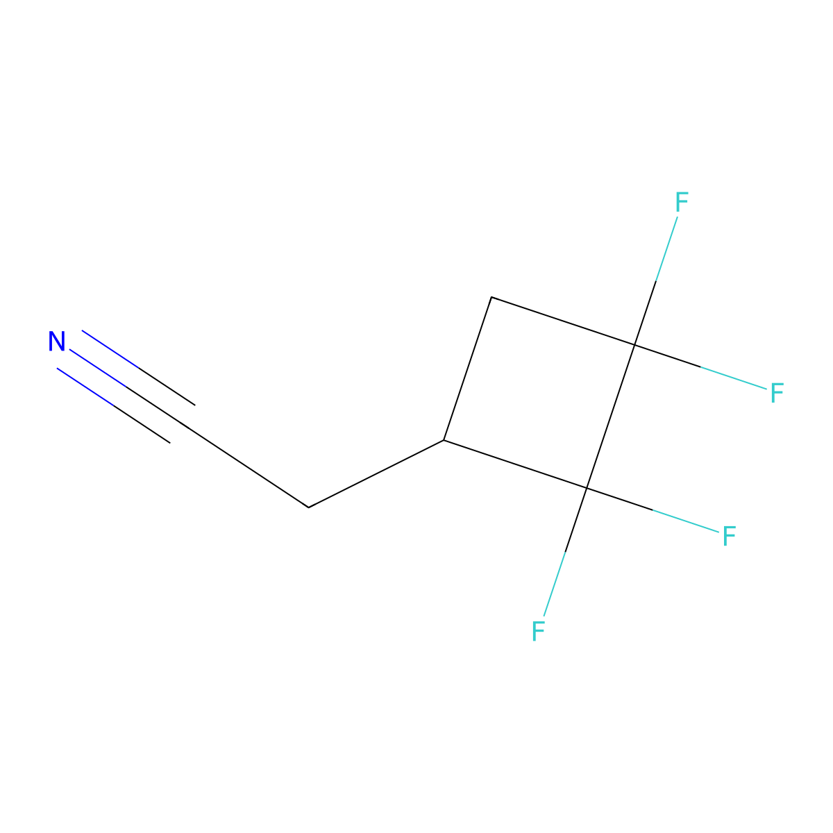 2-(2,2,3,3-Tetrafluorocyclobutyl)acetonitrile molecular structure, CAS 356-83-2