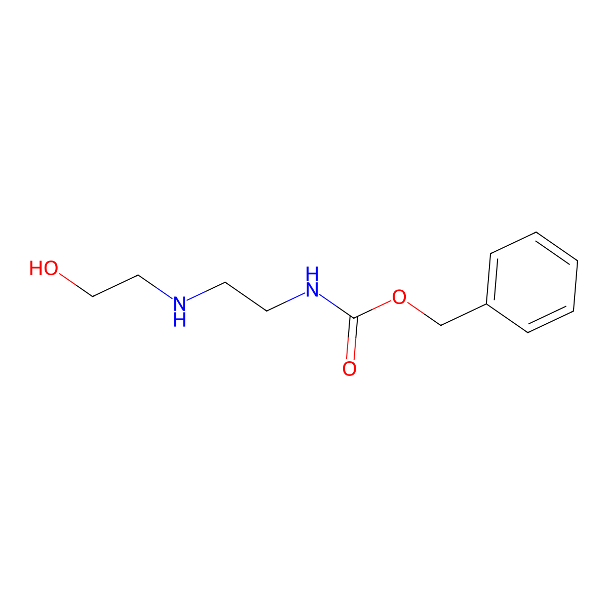 Benzyl (2-((2-hydroxyethyl)amino)ethyl)carbamate molecular structure, CAS 3560-45-0