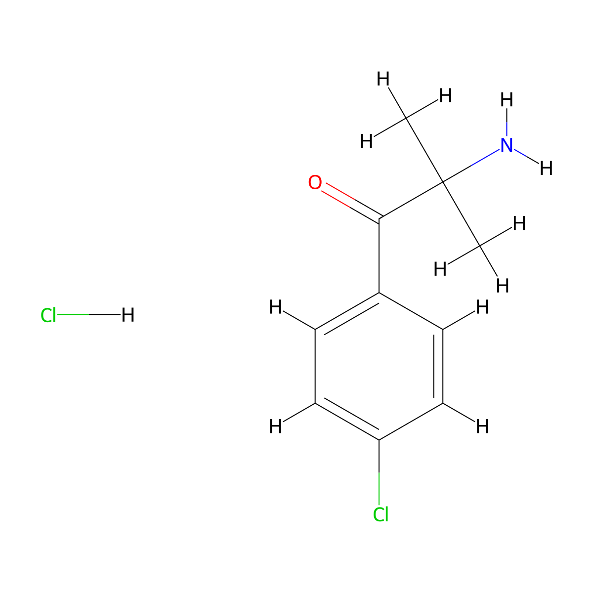2-Amino-1-(4-chlorophenyl)-2-methylpropan-1-one hydrochloride molecular structure, CAS 356033-92-6