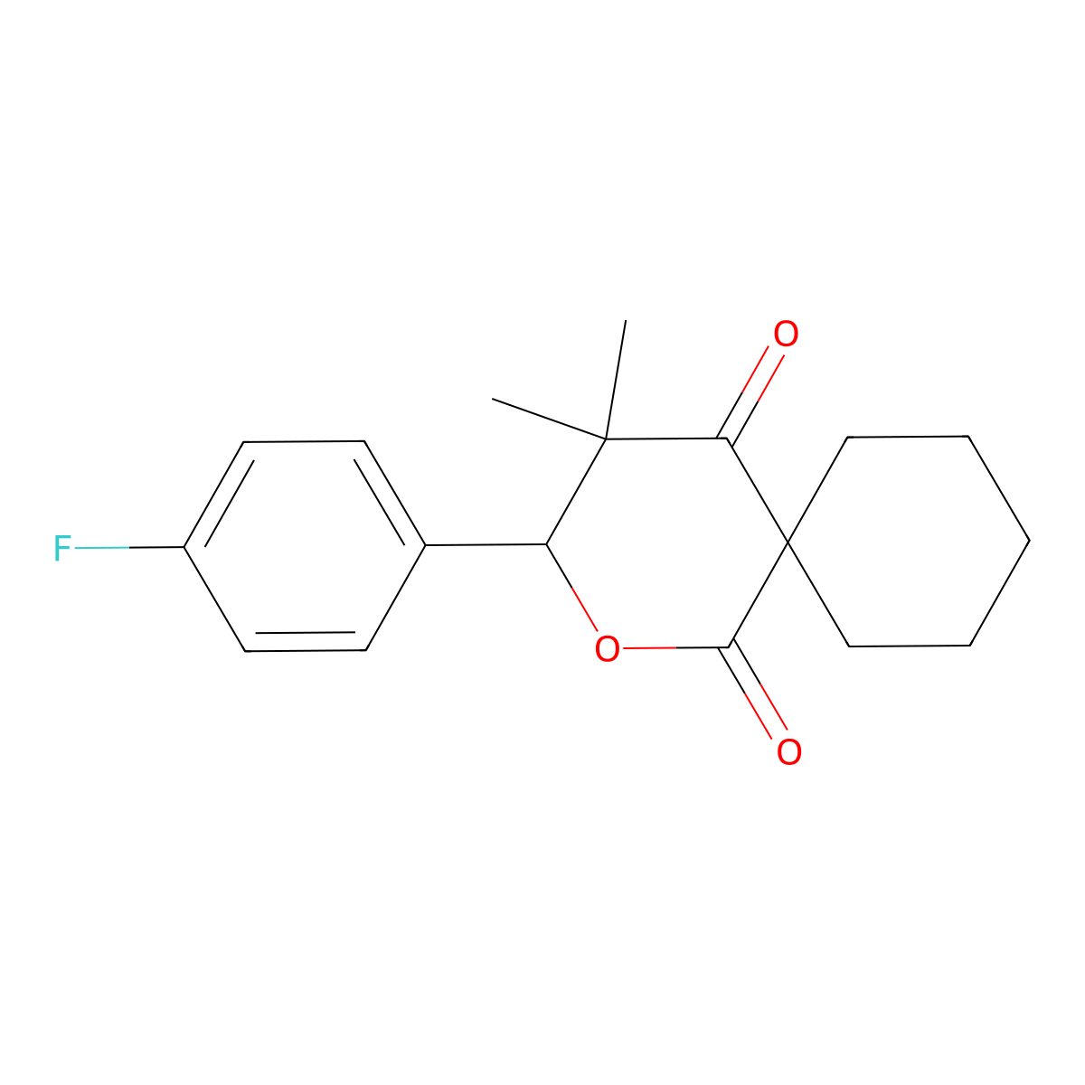 3-(4-Fluorophenyl)-4,4-dimethyl-2-oxaspiro[5.5]undecane-1,5-dione molecular structure, CAS 356042-01-8