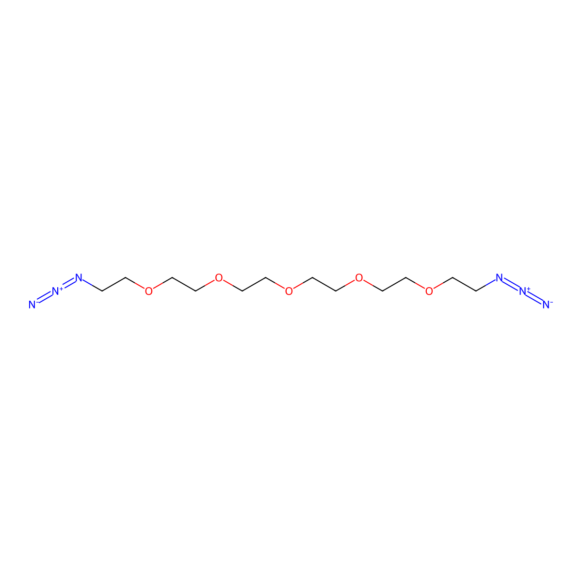 1,17-Diazido-3,6,9,12,15-pentaoxaheptadecane molecular structure, CAS 356046-26-9