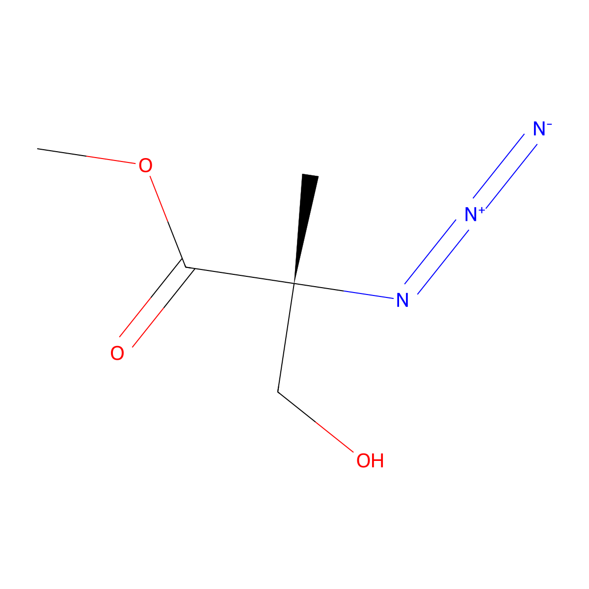 (2R)-2-Azido-3-hydroxy-2-methyl-propanoic acid methyl ester molecular structure, CAS 356048-04-9