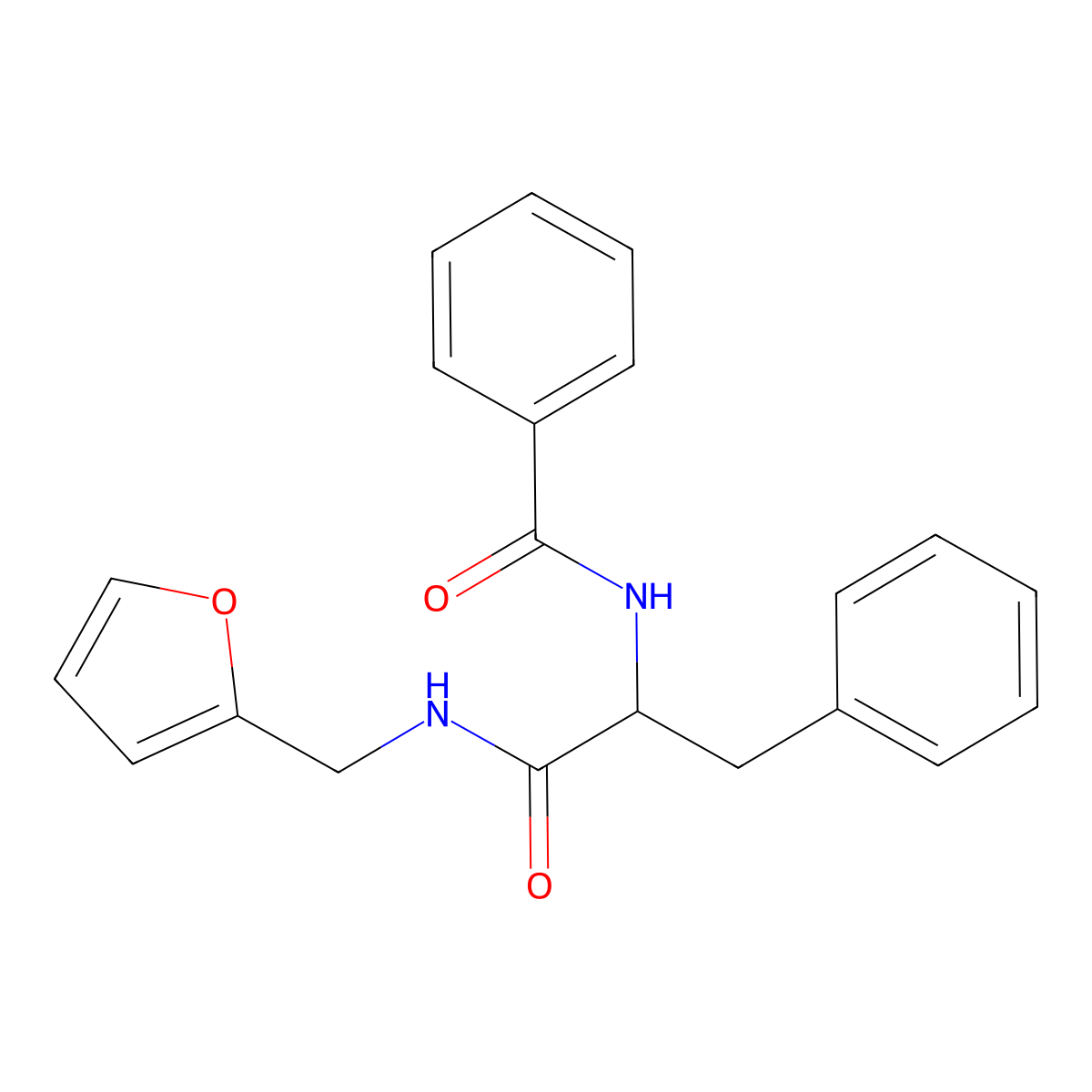 N-[1-(furan-2-ylmethylamino)-1-oxo-3-phenylpropan-2-yl]benzamide molecular structure, CAS 356055-06-6