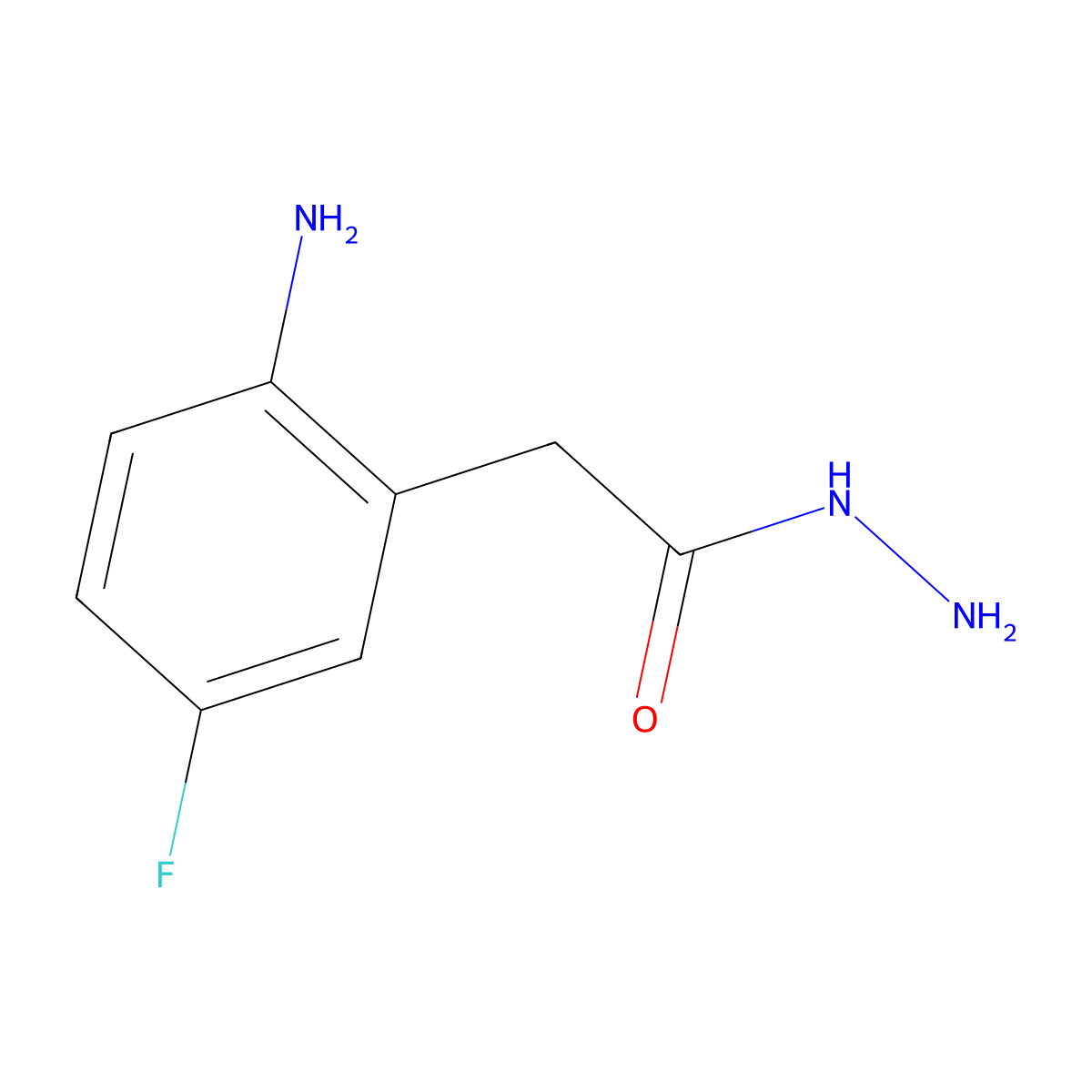2-(2-Amino-5-fluorophenyl)acetohydrazide molecular structure, CAS 356068-89-8