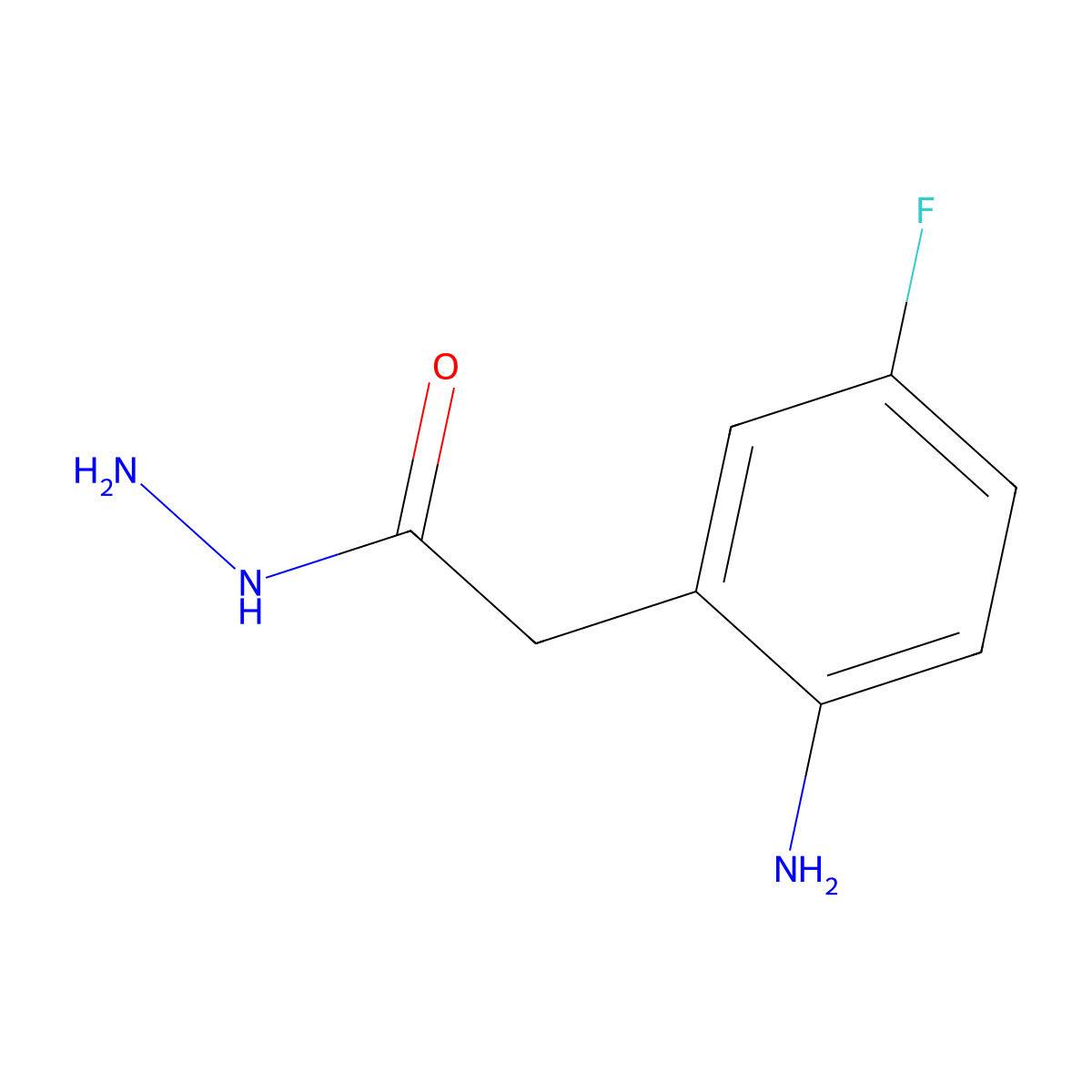 2-(2-Amino-5-fluorophenyl)acetohydrazide molecular structure, CAS 356068-89-8