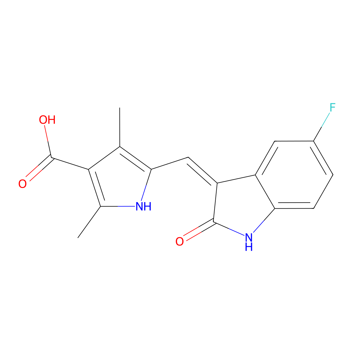 Sunitinib acid molecular structure, CAS 356068-93-4