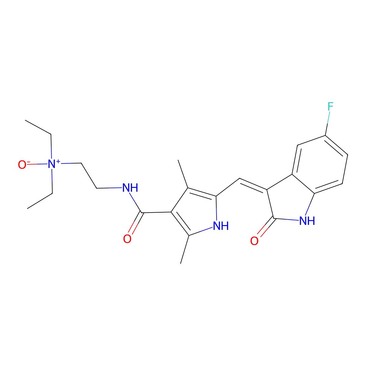 Sunitinib N-oxide molecular structure, CAS 356068-99-0