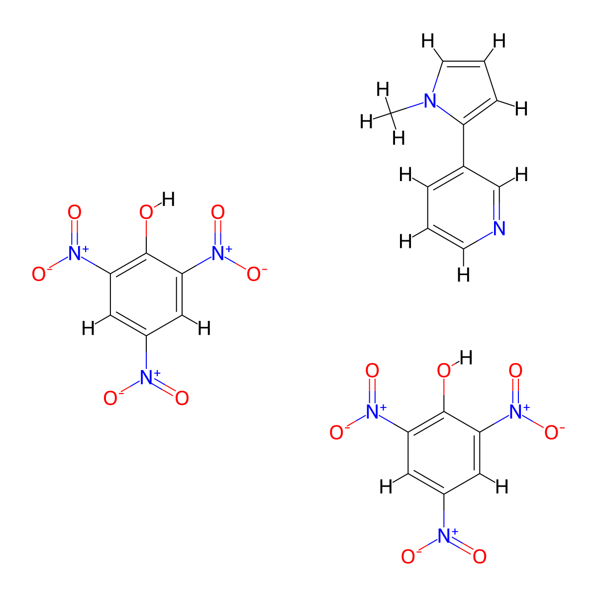 beta-Nicotyrine dipicrate molecular structure, CAS 35607-18-2
