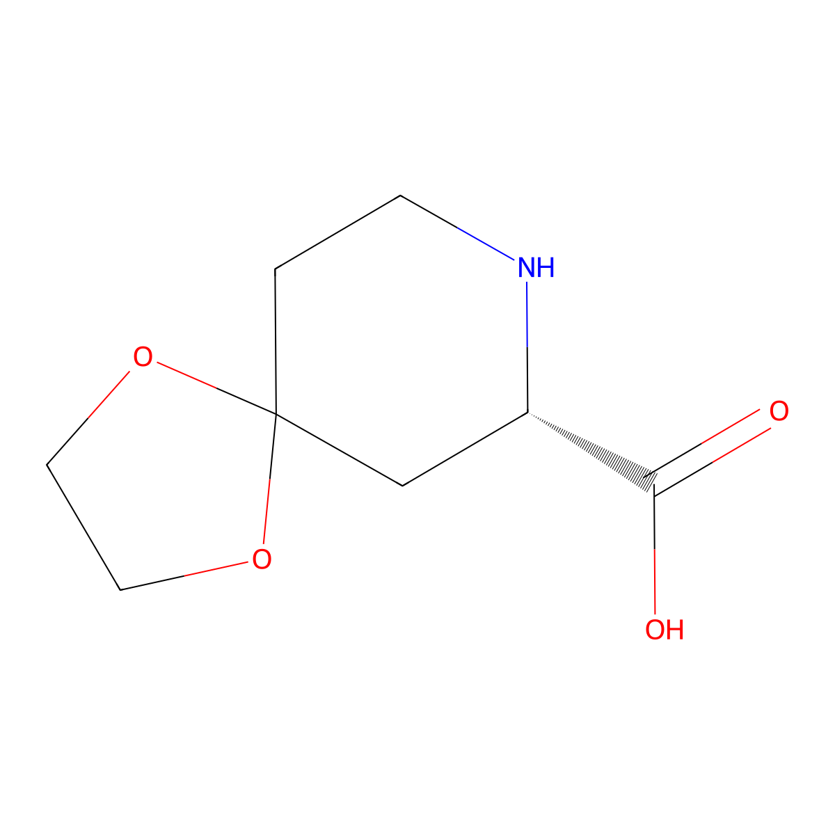 (S)-4-oxopipecolic acid ethylene acetal molecular structure, CAS 356073-54-6