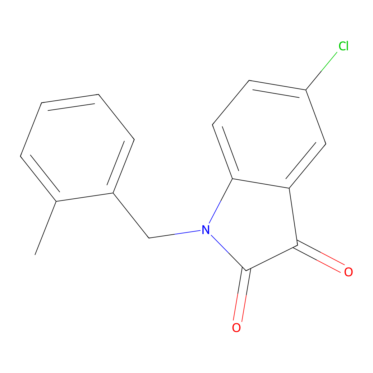 5-chloro-1-(2-methylbenzyl)-1H-indole-2,3-dione molecular structure, CAS 356075-68-8