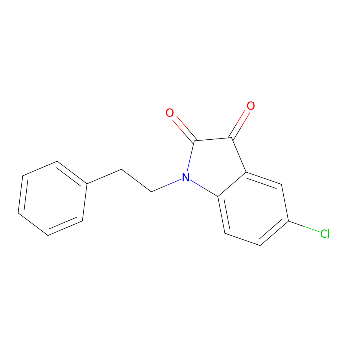 5-chloro-1-(2-phenylethyl)-1H-indole-2,3-dione molecular structure, CAS 356075-69-9
