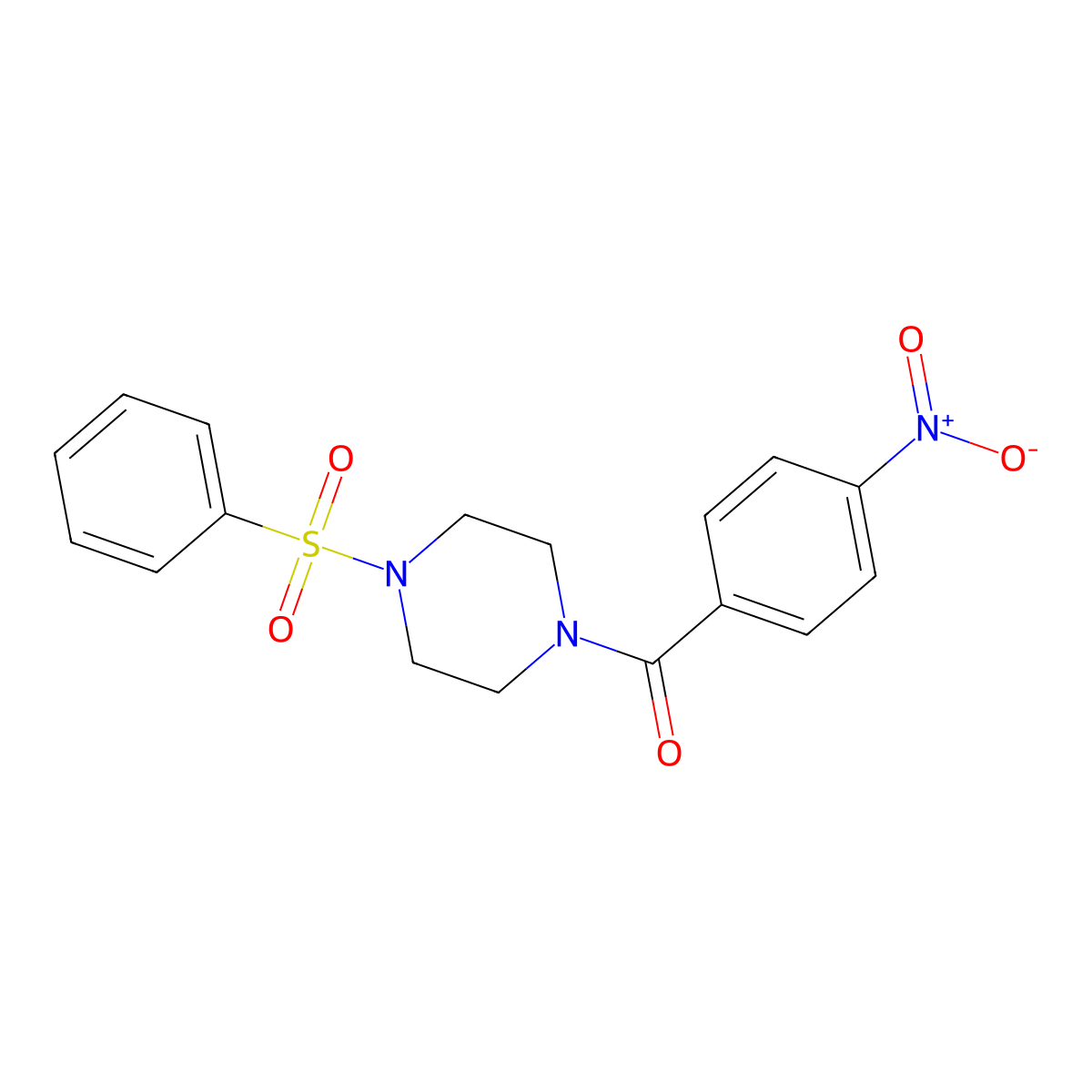 4-Nitrophenyl 4-(phenylsulfonyl)piperazinyl ketone molecular structure, CAS 356075-73-5