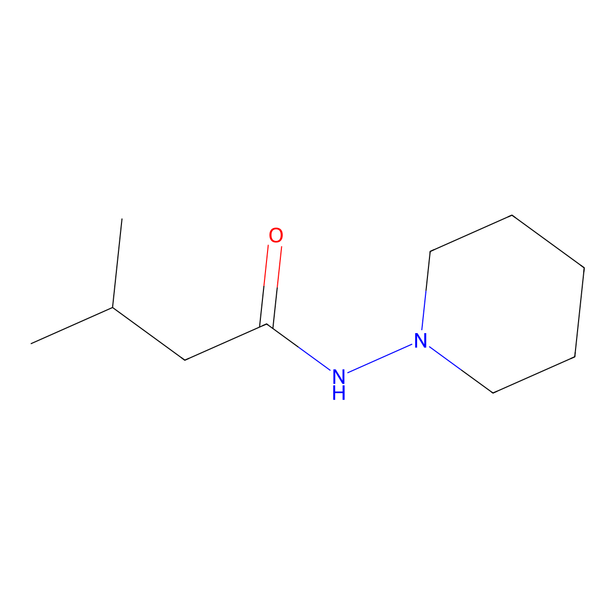 3-methyl-N-(piperidin-1-yl)butanamide molecular structure, CAS 356075-76-8