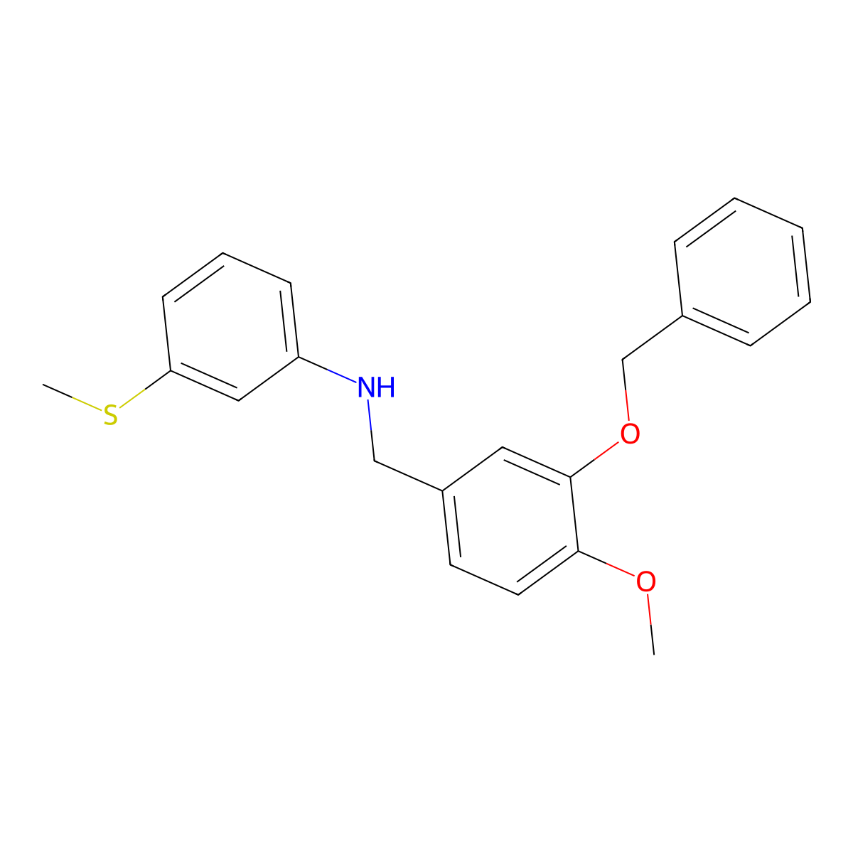 N-[3-(benzyloxy)-4-methoxybenzyl]-3-(methylsulfanyl)aniline molecular structure, CAS 356075-80-4