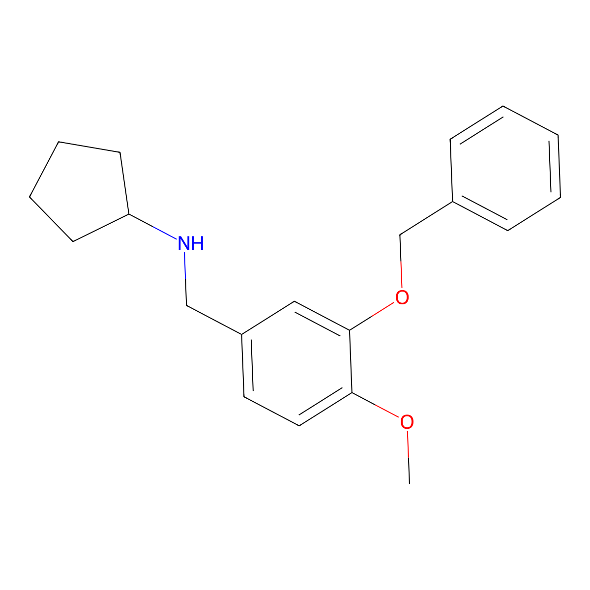 N-[(4-methoxy-3-phenylmethoxyphenyl)methyl]cyclopentanamine molecular structure, CAS 356075-81-5