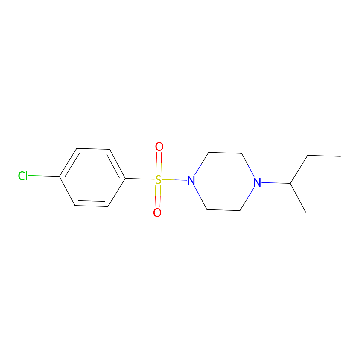 1-Butan-2-yl-4-(4-chlorophenyl)sulfonylpiperazine molecular structure, CAS 356075-83-7