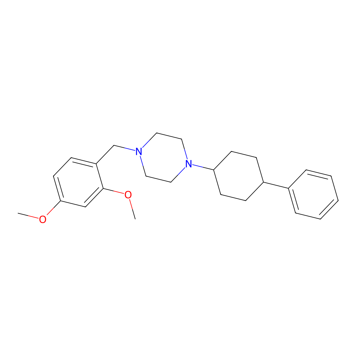 1-[(2,4-Dimethoxyphenyl)methyl]-4-(4-phenylcyclohexyl)piperazine molecular structure, CAS 356075-95-1